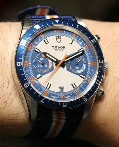 tudor chrono white|vintage blue chronograph hands.